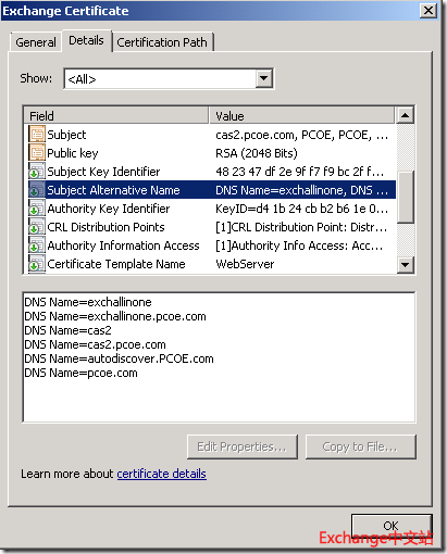 Exchange 证书